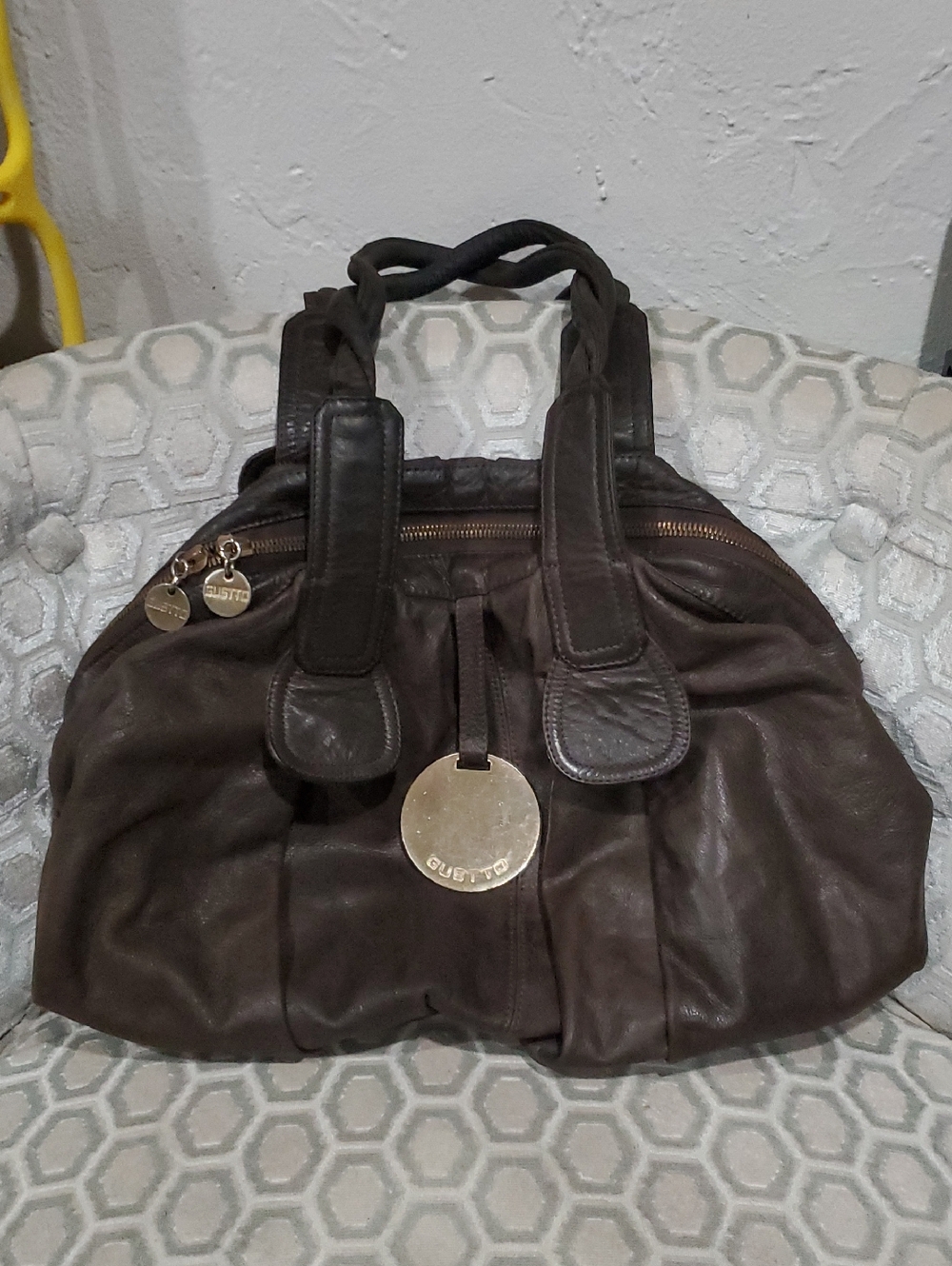 Y2K Gustto Cala Large Leather Hobo Style Shoulder Bag